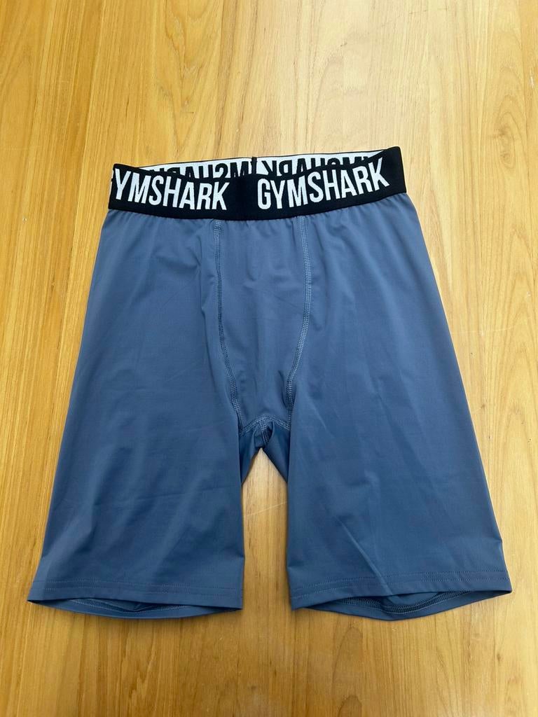 Gymshark compressiebroek heren blauw/grijs. Maat S, Ophalen of Verzenden, Zo goed als nieuw, Grijs, Algemeen