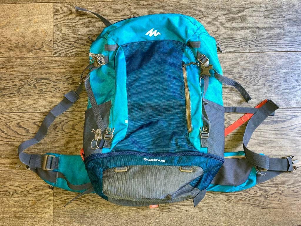 Decathlon Escape 50 Liter Backpack - Lichtblauw, Ophalen, Zo goed als nieuw, Rugzak
