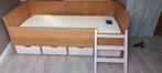 Stevig houten meisjesbed met lades en trapje, Huis en Inrichting, Ophalen, Gebruikt, 90 cm, Eenpersoons