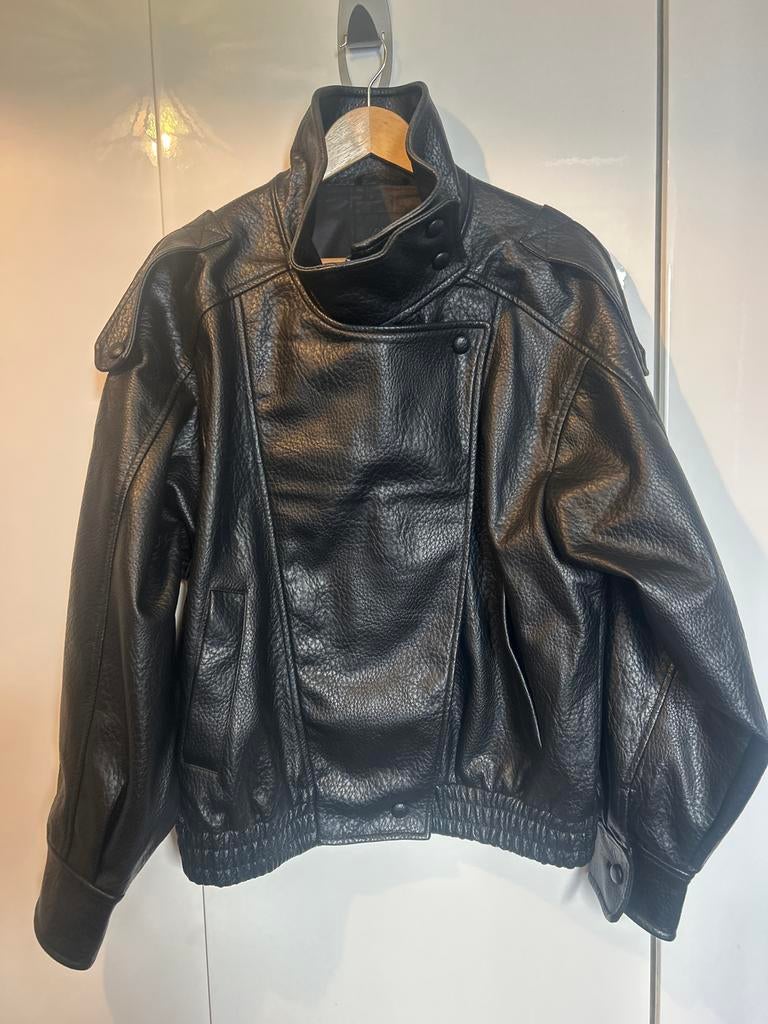 Zwart leren damesjack ZARA, Ophalen of Verzenden, Nieuw, Overige maten, Zwart