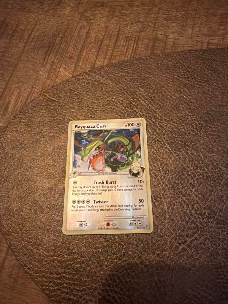 Pokémon kaart Rayquaza C LV.73, Ophalen of Verzenden, Zo goed als nieuw, Losse kaart, Foil