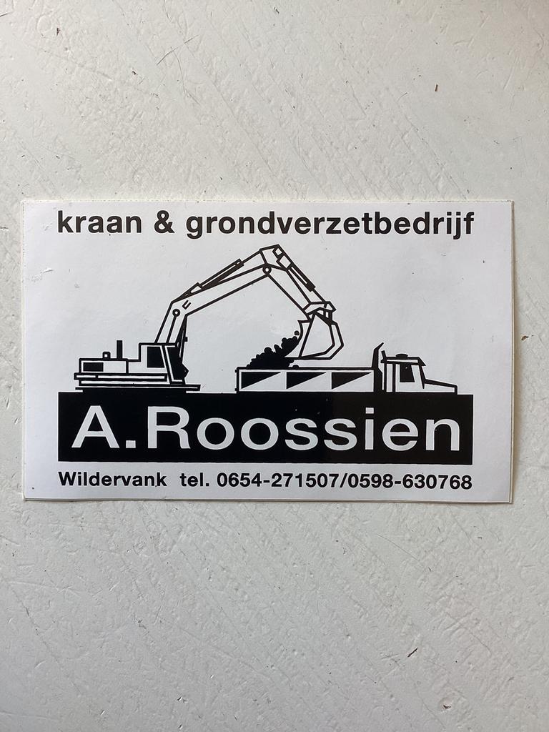 Sticker Kraan & Grondverzetbedrijf Roossien Wildevank, Verzenden, Zo goed als nieuw
