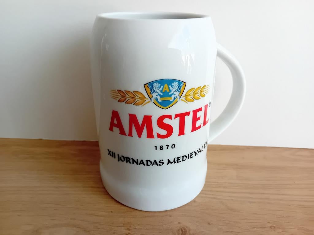 Amstel pul uit Spanje met opdruk, Verzamelen, Biermerken, Ophalen of Verzenden, Zo goed als nieuw, Pul(len), Amstel