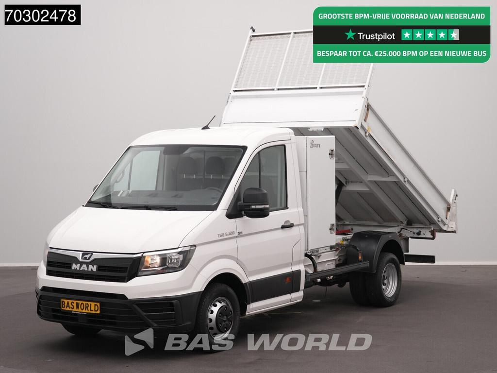 MAN TGE 5.120 Kipper met Kist Dubbellucht 3,5t Trekhaak Navi, Auto's, Bestelauto's, Stof, Gebruikt, 4 cilinders, MAN