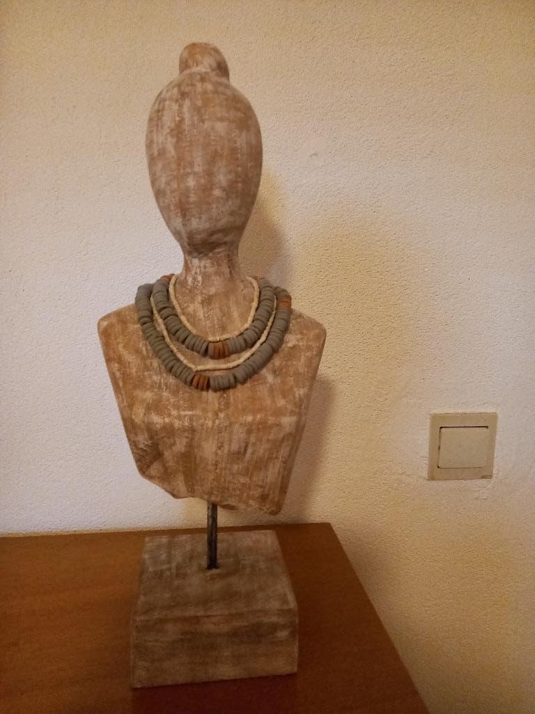 houten buste beeld, Antiek en Kunst, Kunst | Beelden en Houtsnijwerken, Ophalen, Overige onderwerpen, Buste, 20 - 50 cm