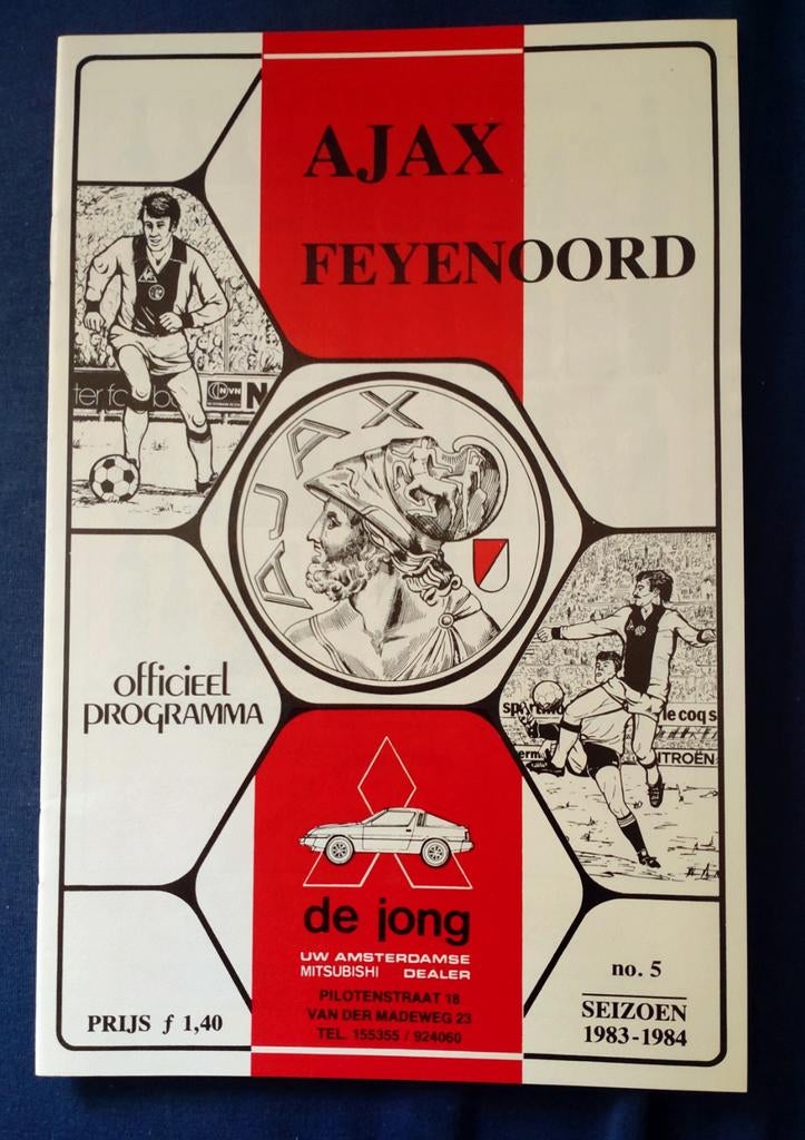 Programma boekje Ajax - Feyenoord 1983-1984, Verzenden, Zo goed als nieuw, Ajax, Boek of Tijdschrift
