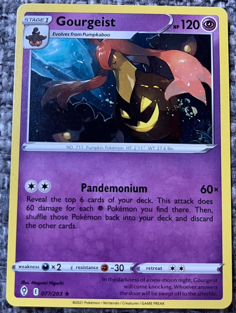 Pokémonkaart van Gourgeist (711) • Evolving Skies (077/203), Verzenden, Nieuw, Losse kaart