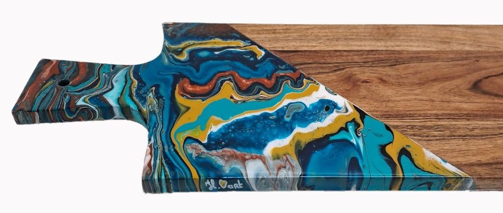 borrel plank gegoten uniek epoxy serveerplank kaasplank, Ophalen of Verzenden, Nieuw