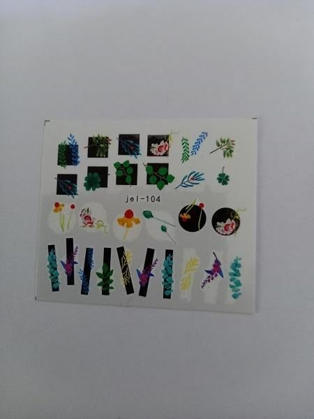 Velletje nagel water decals stickers jel-104 vierkantjes, Verzenden, Zwart, Nieuw, Handen en Nagels