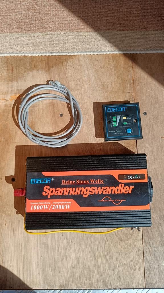 Omvormer 1000W 12V DC - 230 AC zuivere sinus, Ophalen of Verzenden