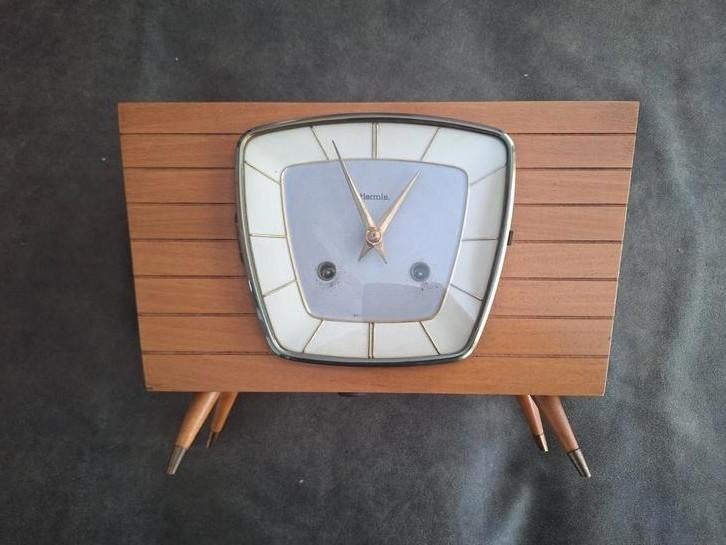 Vintage Hermle Bureauklok met Pennenhouders, Ophalen
