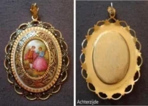 Vergulde Medaillon, Verzenden, Zo goed als nieuw, Goud, Overige materialen