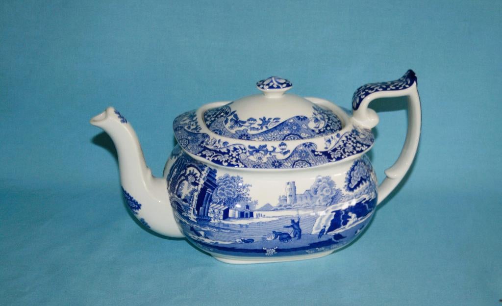 Spode " Italian Blue " Theepot, Overige typen, Ophalen of Verzenden, Zo goed als nieuw, 2de Hands