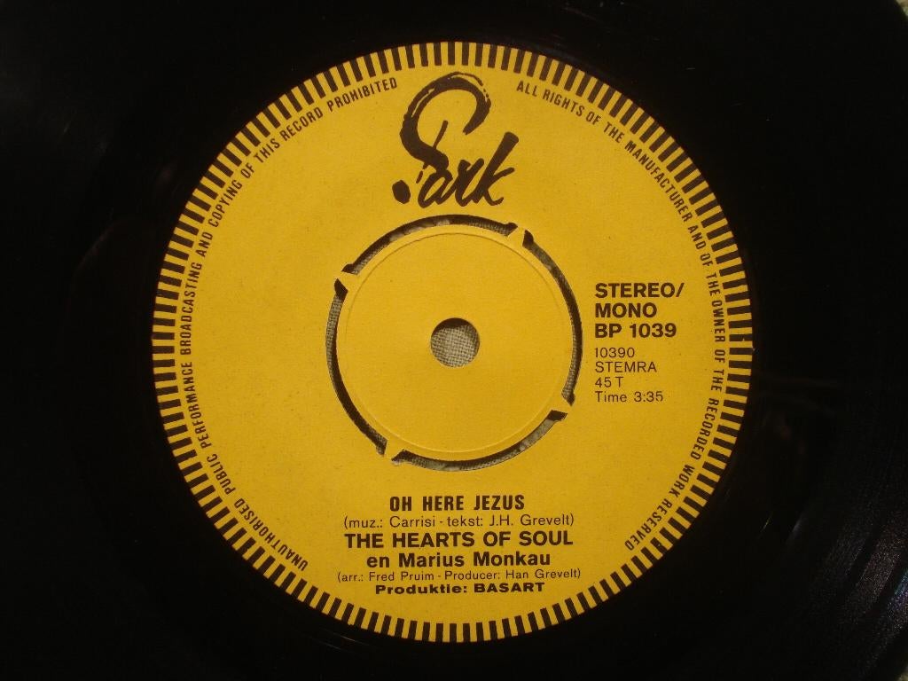 Marius Monkau 7" Vinyl Single: ‘Oh here Jezus’ (Nederland), Gebruikt, 7 inch, Single, Ophalen of Verzenden