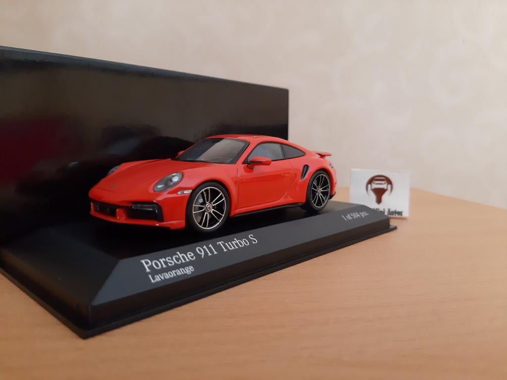 Porsche 911 Turbo S (992) 2020 Lava Orange / Minichamps 1:43, Minichamps, Auto, Nieuw, Ophalen of Verzenden