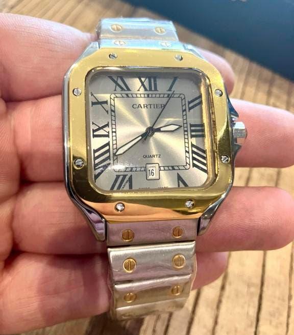 Cartier Santos Heren Horloge NIEUW, Sieraden, Tassen en Uiterlijk, Horloges | Heren, Overige merken, Staal, Staal, Polshorloge
