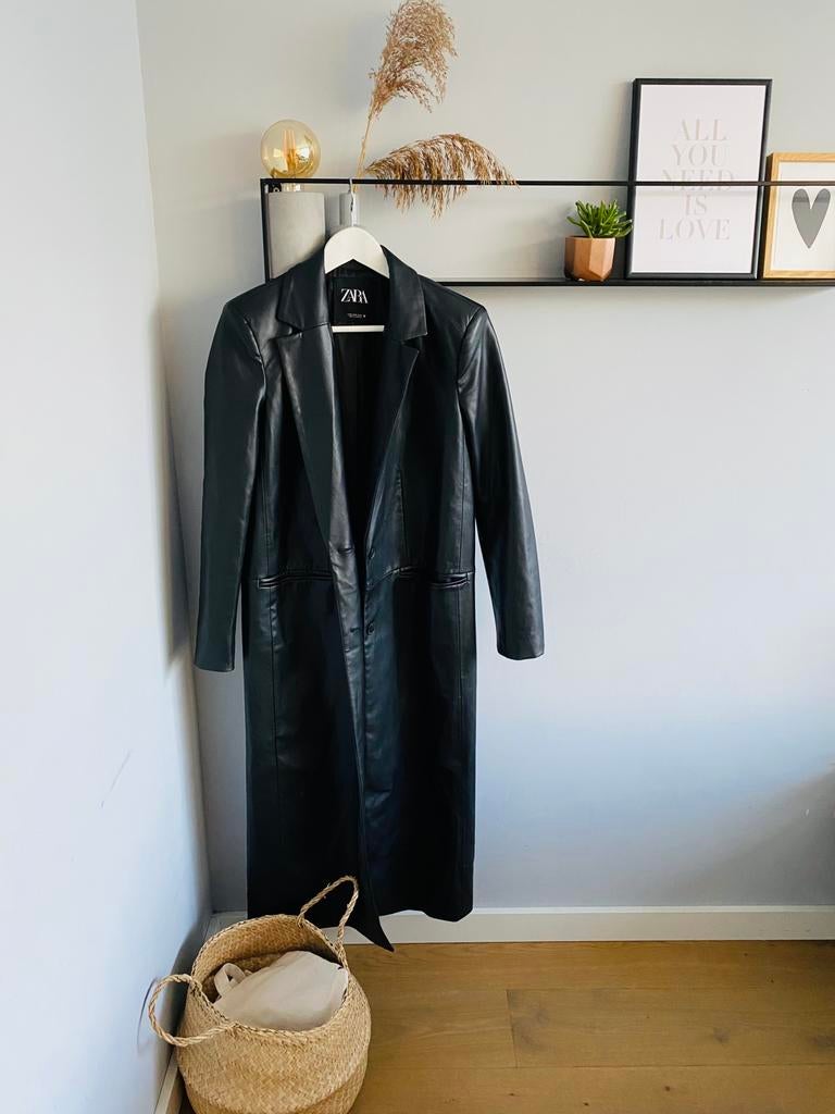 Jas/ PU mantel/ tussenjas/ winterjas/ damesjas van Zara S/36, Ophalen of Verzenden, Nieuw, Maat 36 (S), Zwart