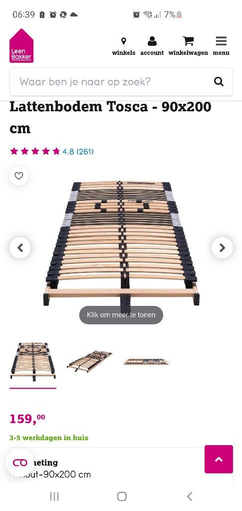 Tosca lattenbodem, verstelbaar, Huis en Inrichting, Slaapkamer | Matrassen en Bedbodems, Ophalen, 90 cm, Eenpersoons, Zo goed als nieuw