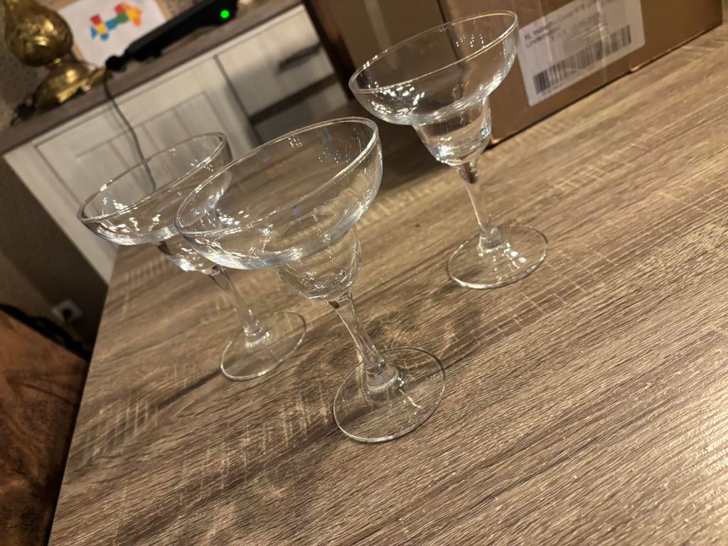 3 margarita cocktail glazen, Ophalen of Verzenden, Zo goed als nieuw, Overige typen