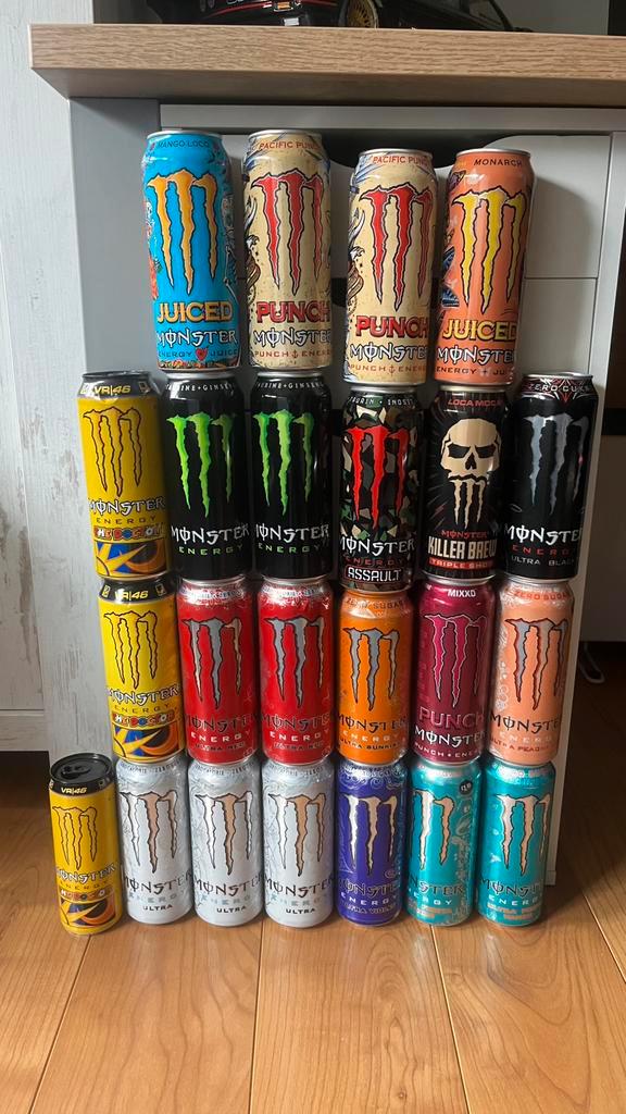 Monster energy blikken, Verzamelen, Blikken, Gebruikt, Overige, Ophalen of Verzenden