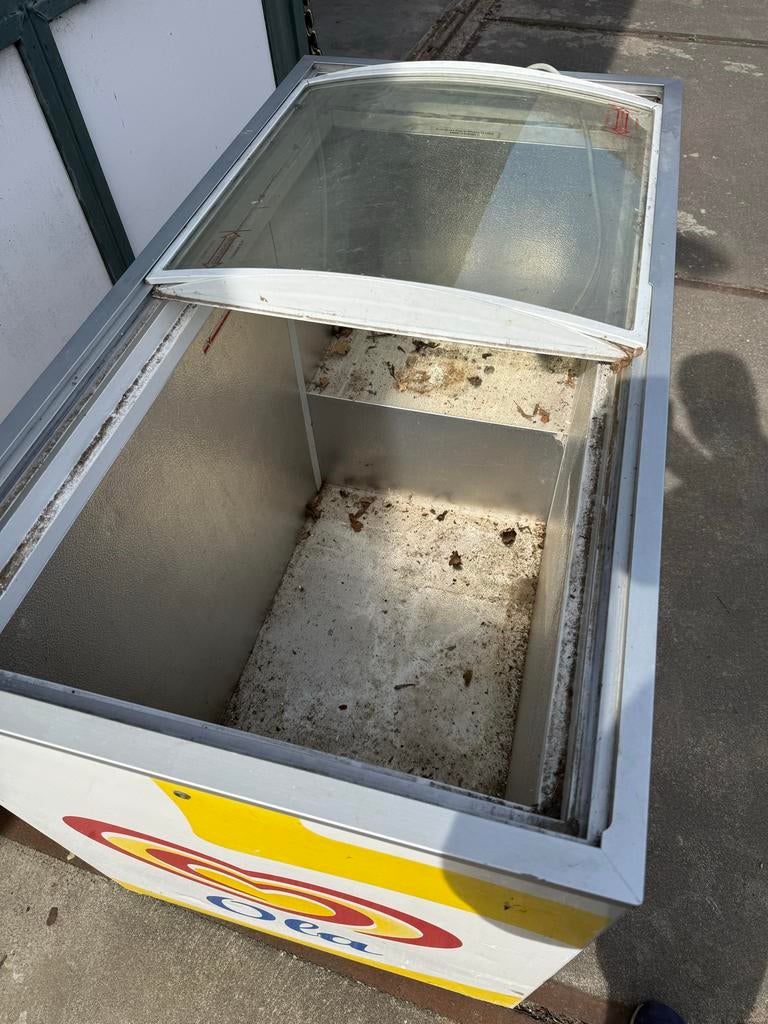 Ola vrieskist met glazen schuifschuifdeksel, Witgoed en Apparatuur, Vriezers en Diepvrieskisten, Vrieskist, Gebruikt, Minder dan 85 cm
