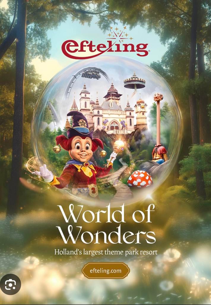 2 Efteling ticket’s (laagseizoen), Tickets en Kaartjes, Eén persoon, Ticket of Toegangskaart