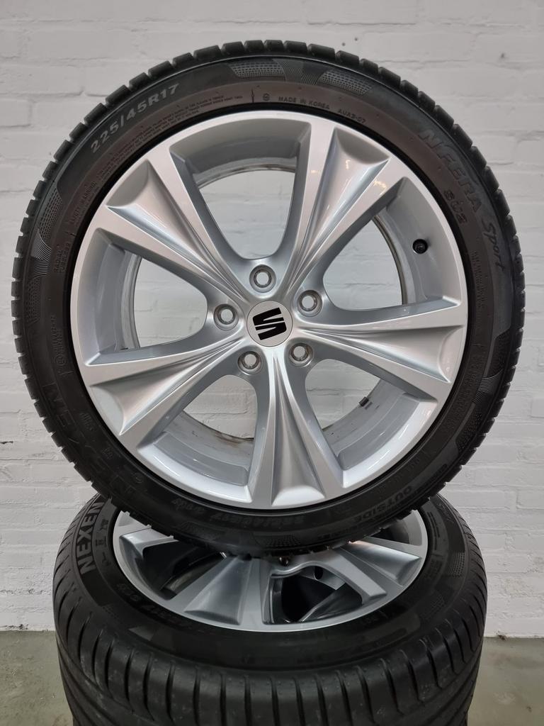 Orig. Seat Leon FR 17” velgen zomerbanden 6,5 mm zomerbanden, Gebruikt, 17 inch, Ophalen of Verzenden, Band(en)