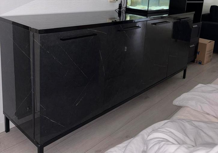 Dressoir kast met marble effect, Huis en Inrichting, Kasten | Dressoirs, Gebruikt, 150 tot 200 cm, 25 tot 50 cm, Ophalen