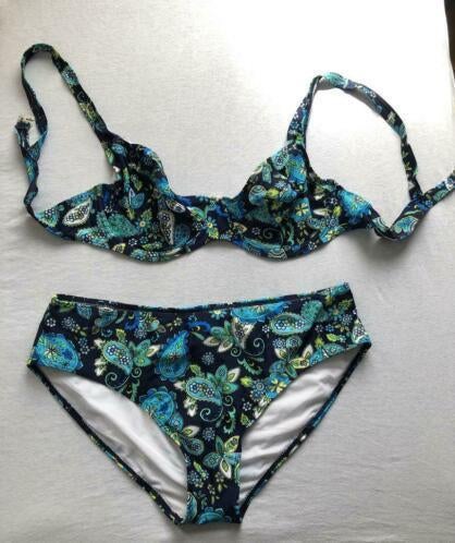 Bikini maat 46 blauw/groen, Kleding | Dames, Badmode en Zwemkleding, Ophalen of Verzenden, Zo goed als nieuw, Blauw, Bikini