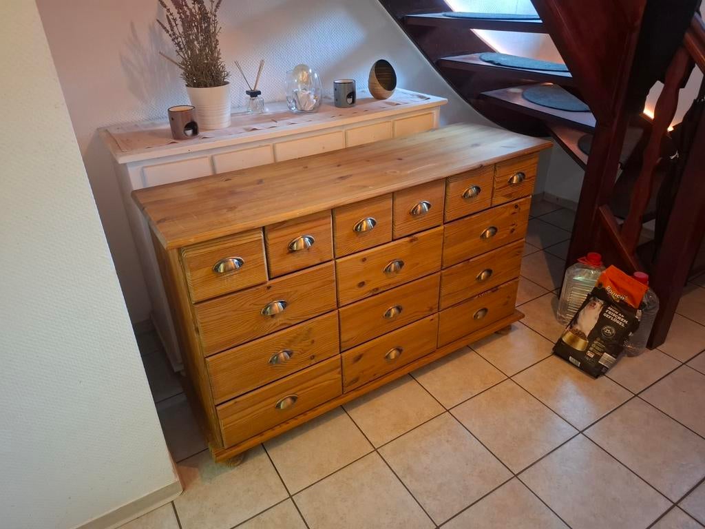 Apothekenkas kommode, Ophalen, Gebruikt, 100 tot 150 cm, Met lade(s)