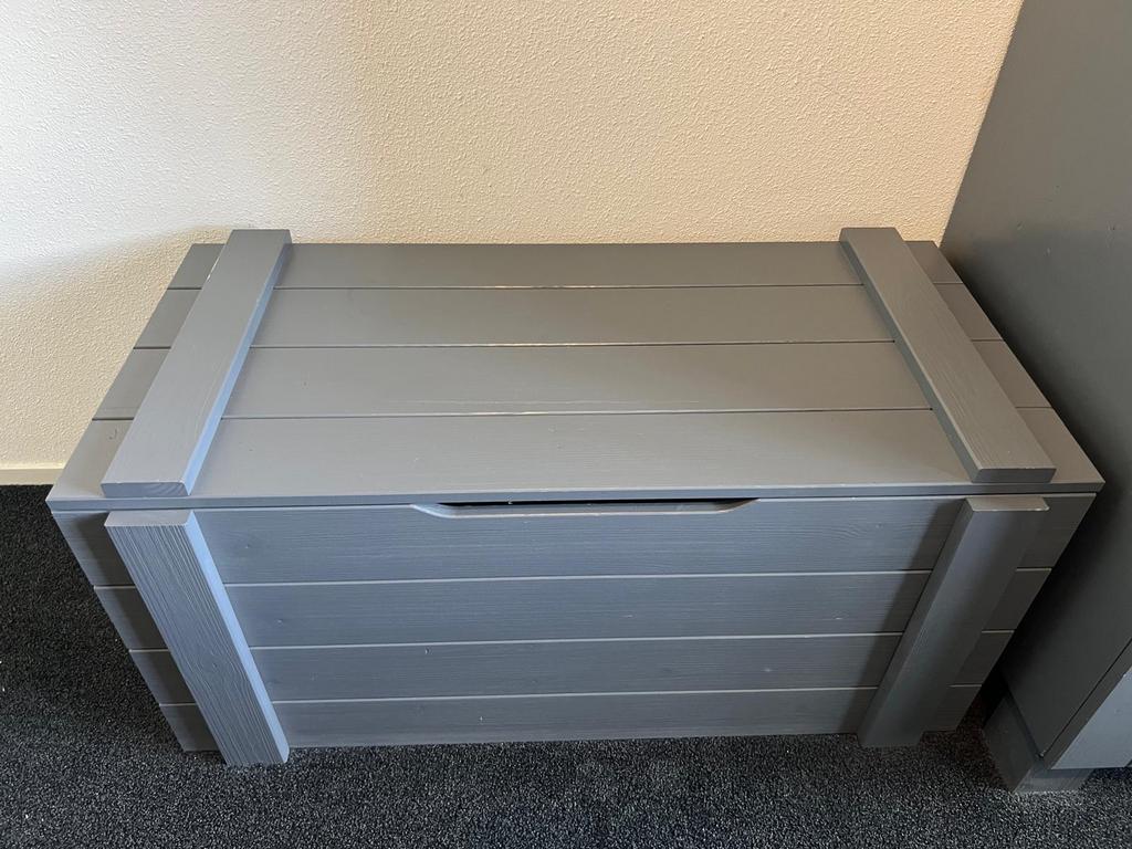 Eenpersoons bed, kist merk wood Woood Dennis grijs, Ophalen, Gebruikt, 180 cm of meer, 85 tot 100 cm