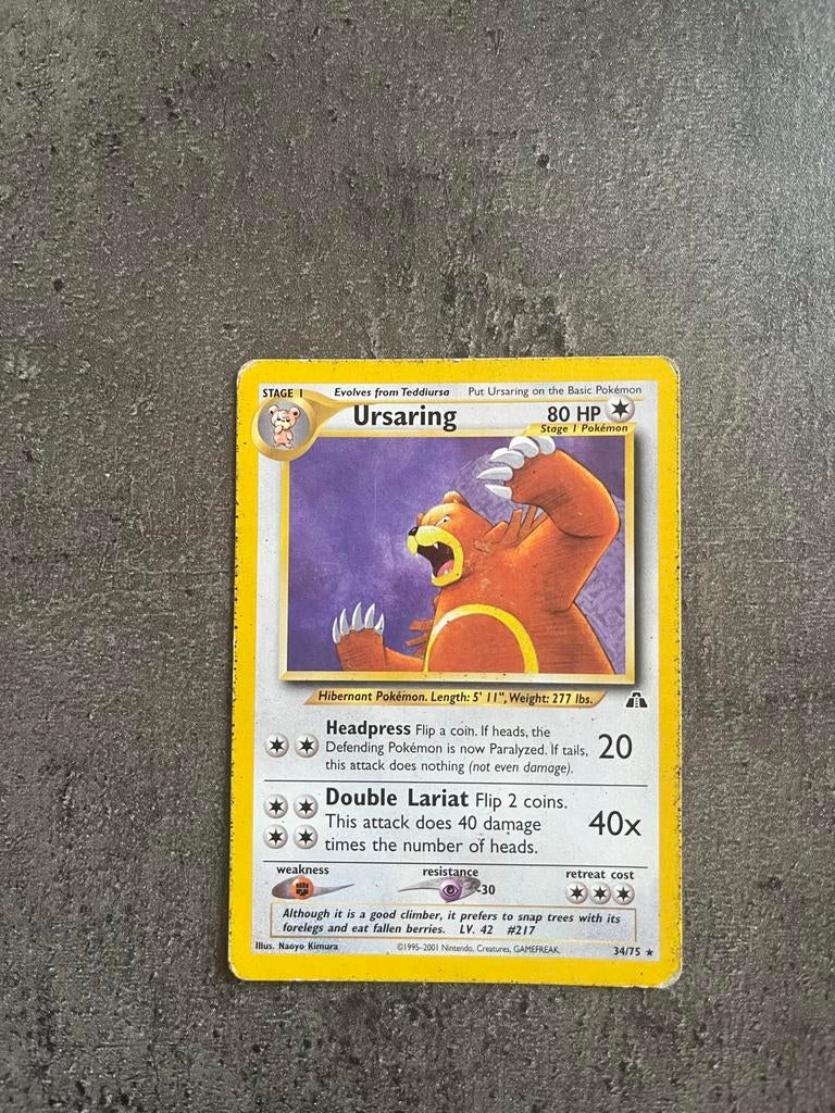 Pokémon Ursaring (34/75) Neo Discovery, Ophalen of Verzenden, Gebruikt, Losse kaart