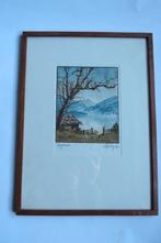 Handgekleurde ets LUDWIG BRÜGEL jaren 20-30, Ophalen of Verzenden