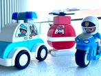 Lego Duplo brandweer helikopter, politie auto en -motor, Ophalen of Verzenden, Zo goed als nieuw, Complete set, Duplo