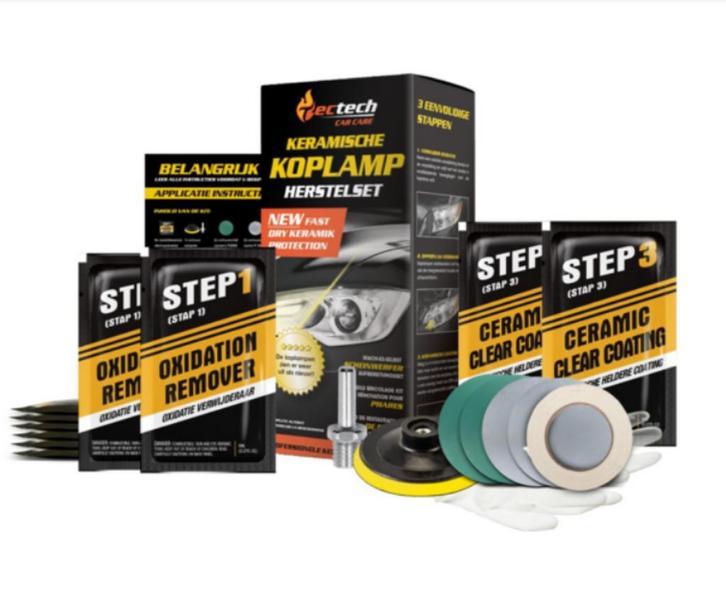 koplamp keramische polijstset TECTECH car care, Auto diversen, Ophalen of Verzenden, Niet ingevuld, Niet ingevuld, Niet ingevuld