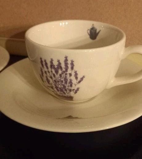 2 kop en schotel Royal Orchid Stoneware lavendel, Huis en Inrichting, Ophalen of Verzenden