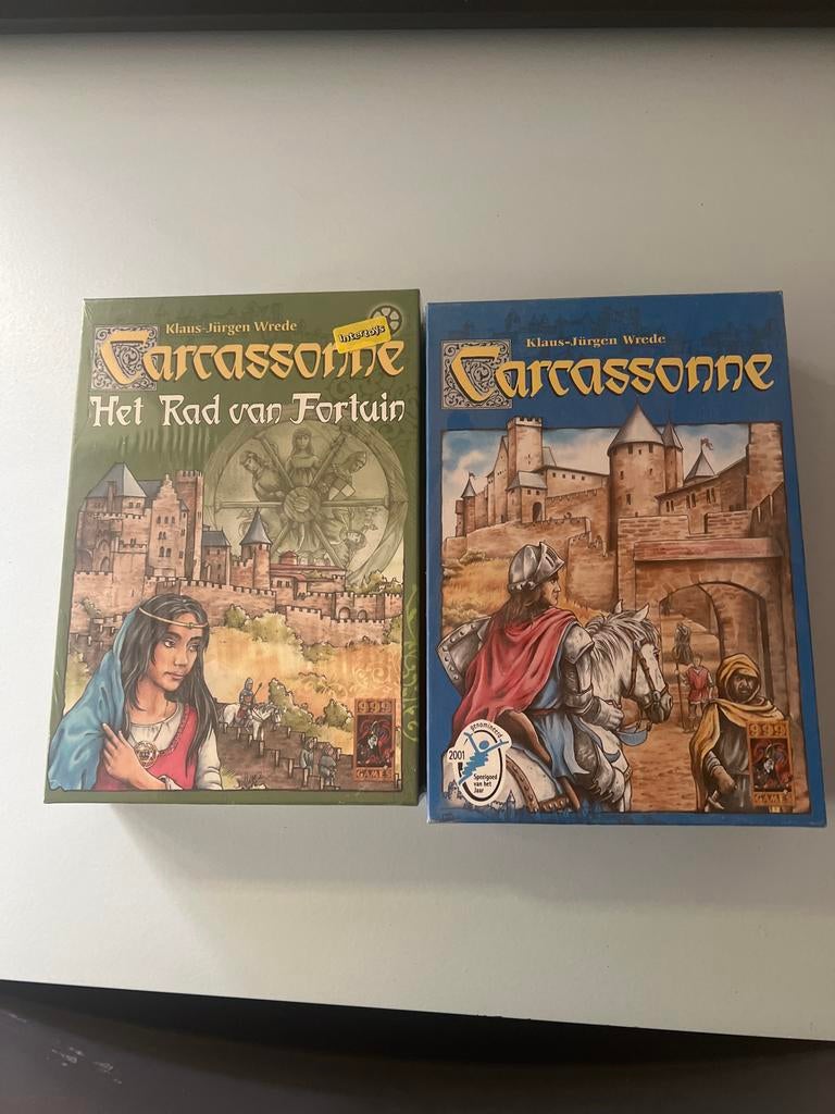 Carcassonne met uitbreiding Rad van Fortuin (nieuw), Hobby en Vrije tijd, Drie of vier spelers, Ophalen of Verzenden, Nieuw