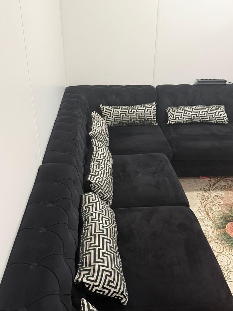 Ruime Hoekbank met 6 Zitplaatsen en Verstelbare Lengte, Huis en Inrichting, Banken | Bankstellen, Ophalen, Gebruikt, Hoekbank