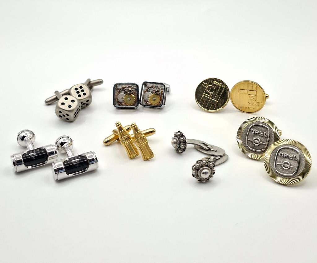 Diverse mooie unieke manchetknopen, collectie, Ophalen of Verzenden, Zo goed als nieuw, Overige materialen