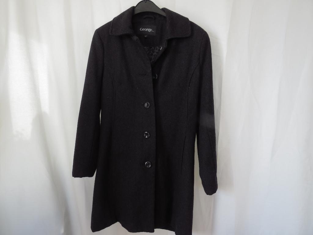 zwarte wolmix (tussen) jas mt S George, Kleding | Dames, Zwart, George, Ophalen of Verzenden, Maat 36 (S)