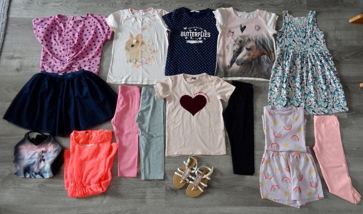 Pakket meisjes zomer kleding maat 134 140, Kinderen en Baby's, Kinderkleding | Maat 134, Zo goed als nieuw, Meisje, Jurk of Rok