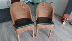 stoel loom riet met leer, Huis en Inrichting, Stoelen, Riet, Twee, Ophalen of Verzenden, Zo goed als nieuw