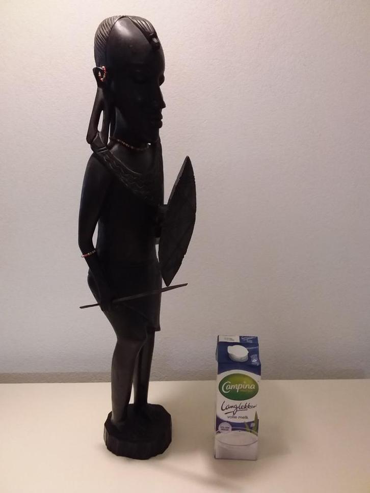 Masai Houten Beeld Afrikaanse Krijger 72 cm hoog speer Kenia, Antiek en Kunst, Kunst | Niet-Westerse kunst, Ophalen of Verzenden