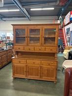 Buffetkast grenen met glas en lades 160 breed, Ophalen, Gebruikt, 100 tot 150 cm, 200 cm of meer