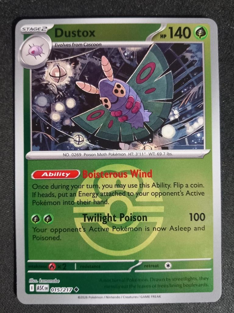 Dustox 015/217 Ascended Heroes Reverse Energy NM, Verzenden, Zo goed als nieuw, Losse kaart, Foil