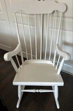 Witte houten schommelstoel voor babykamer of ontspanning, Huis en Inrichting, Stoelen, Ophalen, Gebruikt, Wit, Eén