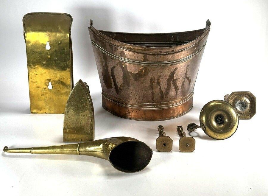 1417. Lot koper en messing - Hausmann gehoorhoorn, Ophalen of Verzenden