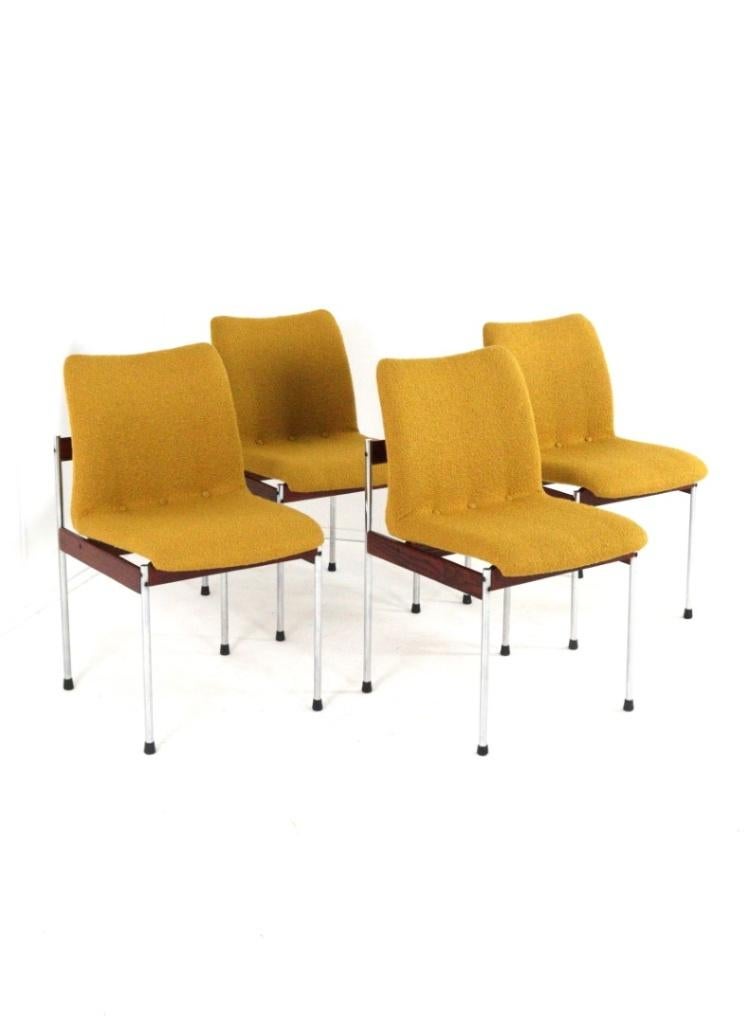 4x vintage thereca stoel - geheel gerestaureerd - bekleed, Gebruikt, Overige kleuren, -, Ophalen of Verzenden