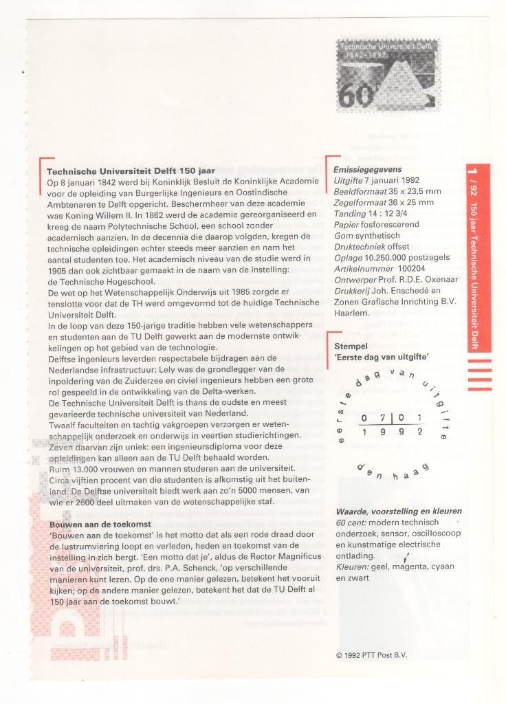 90 bladen pro-fil PTT Post 1992-1998 nieuwe stijl, Postzegels en Munten, Postzegels | Nederland, Ophalen of Verzenden, Na 1940