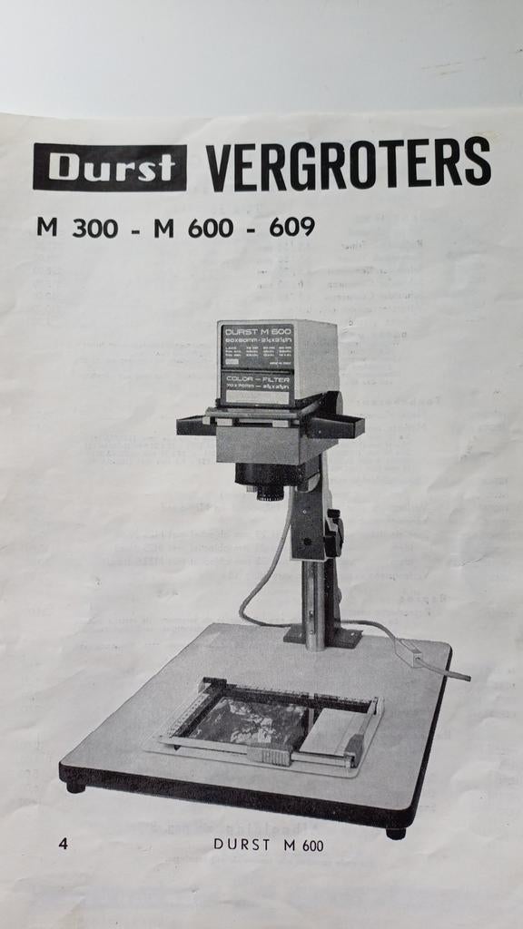 Durst M600 vergrotingskoker met 2 Schneider objectieven, Ophalen